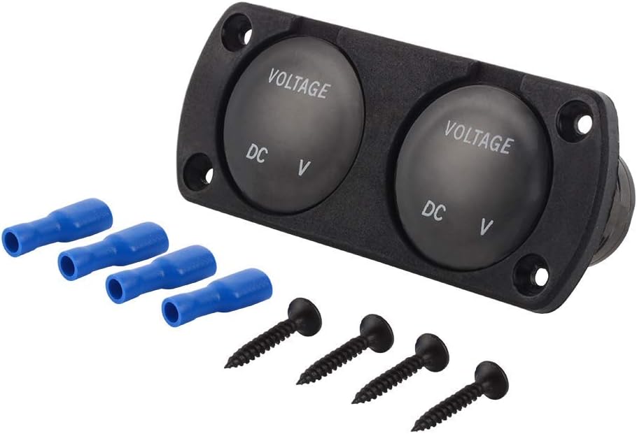DC 12V 24V Dual Battery Monitor LED Display Double Digital Voltmeter Detect Voltage Status Measure Marine Gauge Car Accessories