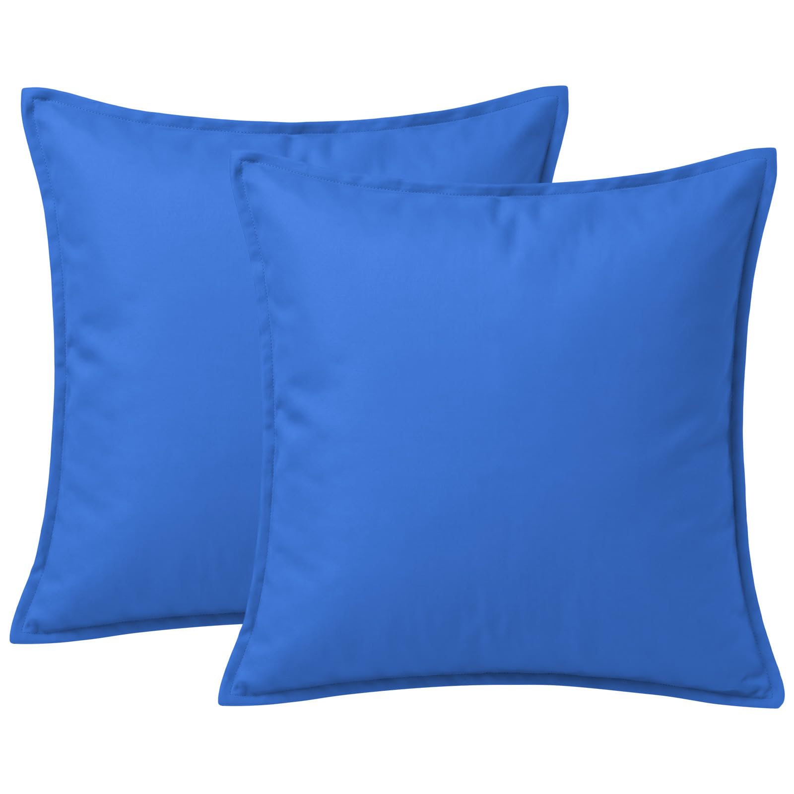 2 Pack Waterproof Outdoor Garden Scatter Cushions 60x60cm, Filled Seat Cushion Pads with Hollowfibre Filling & Invisible Zip, Decorative Throw Pillows 24"x24" for Rattan Sofa, Patio (Blue)