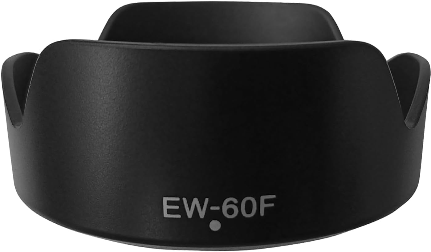 EW-60F Lens Hood for Canon RF-S18-150mm F3.5-6.3 is STM on EOS R7 R10, EF-M 18-150mm f/3.5-6.3 is STM on EOS M5 M6 M50 Camera (for Accessories),HUIPUXIANG 55mm Lens Hood