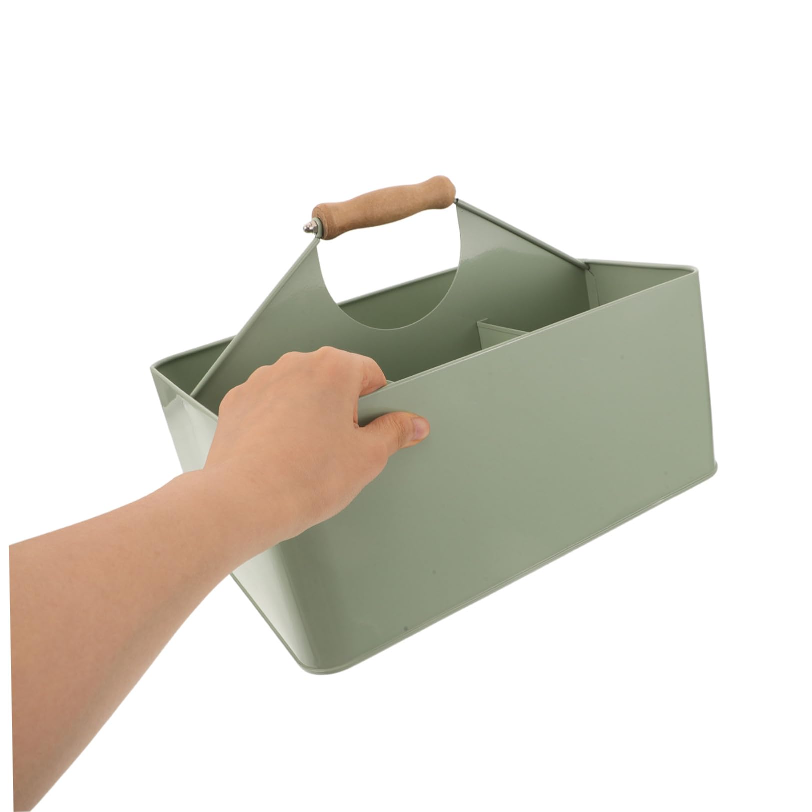 Metall Gartensamen Aufbewahrungsbox mit 4 Fächern und Griff aus Eisen und Bambus 29,5x22,6x20 Cm Grün für Fensterbänke und Pflanztische zur Sicheren und Effizienten Samenlagerung