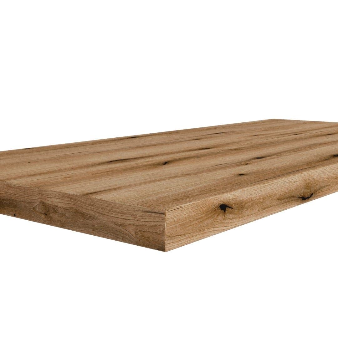 Kiamami Valentina - Mensola In Legno Per Lavabo Bagno Appoggio 100Cm Rovere Naturale