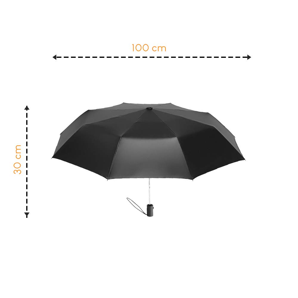 Fare Parapluie Pliant Compact Automatique Imprimé Forêt, Noir