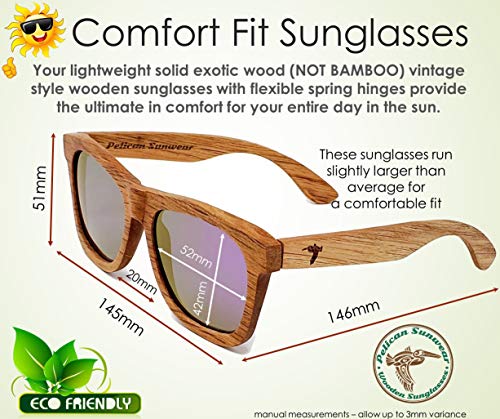 Image of Wood Sunglasses | Polarized | Vintage Wooden Frame | 100% UVA /UVB Protection | Bamboo Case | Men Women