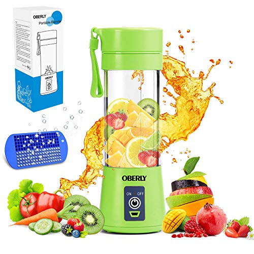 OBERLY Portable Blender, Smoothie Juicer Cup - Six Blades in 3D, 13oz Fruit