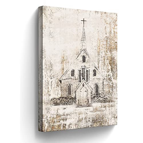 Tela artistica da parete con chiesa, regalo cristiano, immagini della chiesa, decorazione da parete religiosa astratta chiese, arte da parete per camera da letto, bagno, soggiorno, stampe artistiche