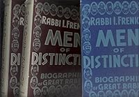 Men of distinction: Biographies of great rabbis B0006F48MK Book Cover