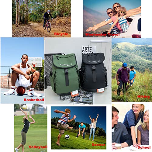 Basketball Backpack Sports Gym Backpack Bag With Ball /Shoe Compartment Anti Theft Drawstring Laptop Backpack 17 Inch Bookbags For Women Men,Black, 38L #TOP6