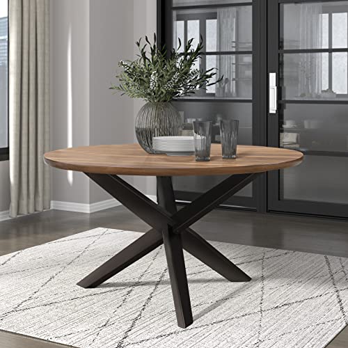 Lexicon Mazey Round Dining Table, Espresso & Natural/Black #TOP15