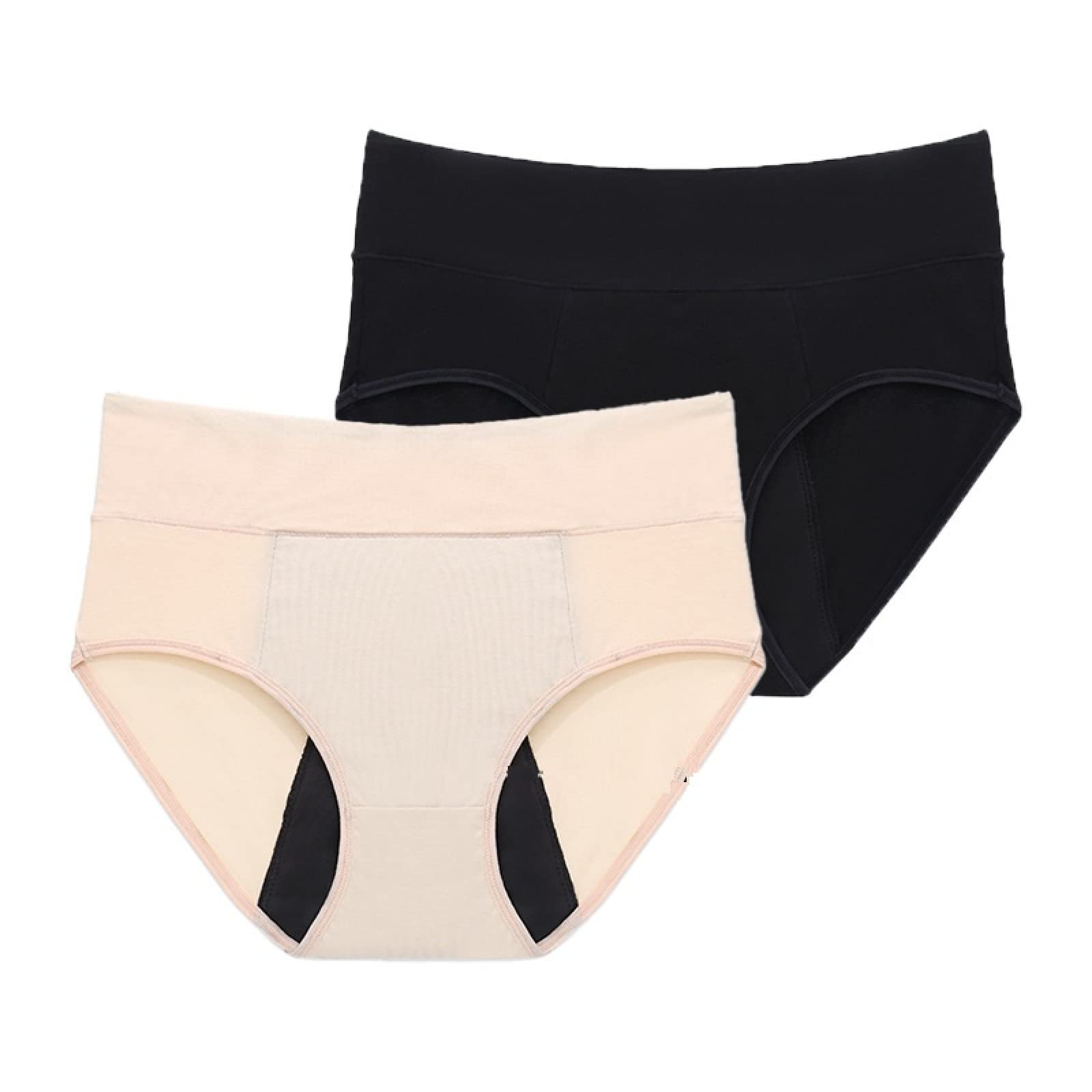 Bragas Mujer Algodon Bragas menstruales de Mujer a Prueba de Fugas absorbentes de Cintura Alta de algodón de 2/4 Uds Bragas menstruales de 4 Capas