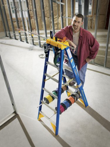 Werner OBEL06 Old Blue Electricians 375-Pound Duty Rating Fiberglass Stepladder/Job Station, 6-Foot