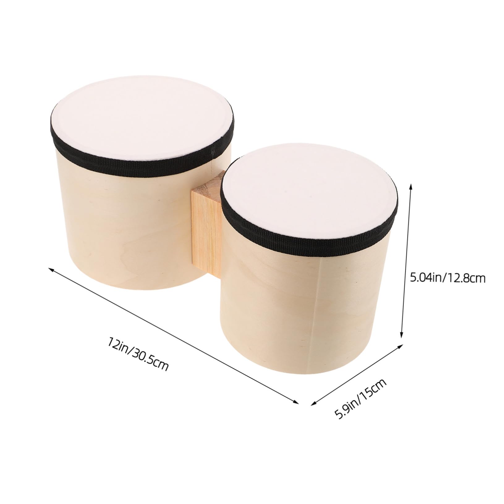 BESPORTBLE Bongos Legno con Bacchette e Tamburelli Mano Strumenti Percussioni Leggeri Portatili per Principianti Apprendimento Musicale Outdoor