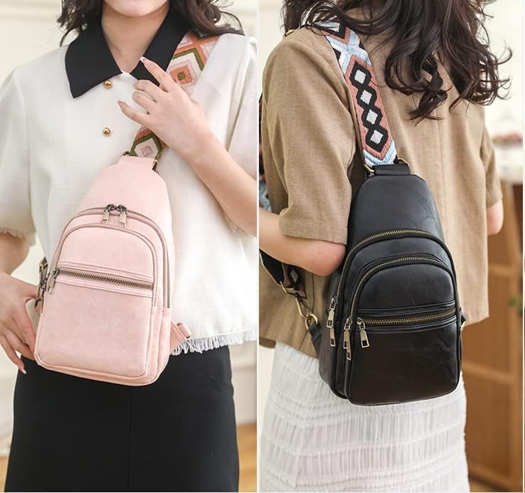 Miniatura 6 de MUNTICO Bolso bandolera para mujer, 5 piezas, bolsa de tela limpia, de piel sintética, bolsa cruzada multiusos para el pecho