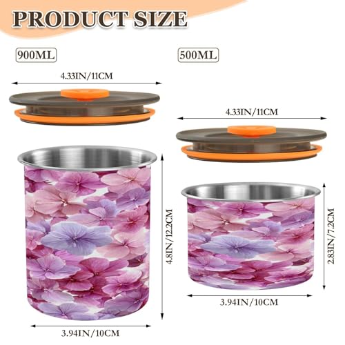 Envase para café hermético de acero inoxidable rosa miniatura 2