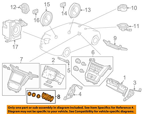 Function Buttons (PHONE, MENU, BACK, SETTINGS, Etc.) Stick - 2014-2015 Honda Odyssey 3 Genuine Honda 39050-TK8-A11 Multi Jog (Navigation) Switch Assembly