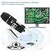 Walfront USB Digital Microscope, 1600X HD Handheld Electronic Microscope Camera, Black, Plastic, LED Light, for Industrial PCB Checking, Jewelry Appraisal, Detecting