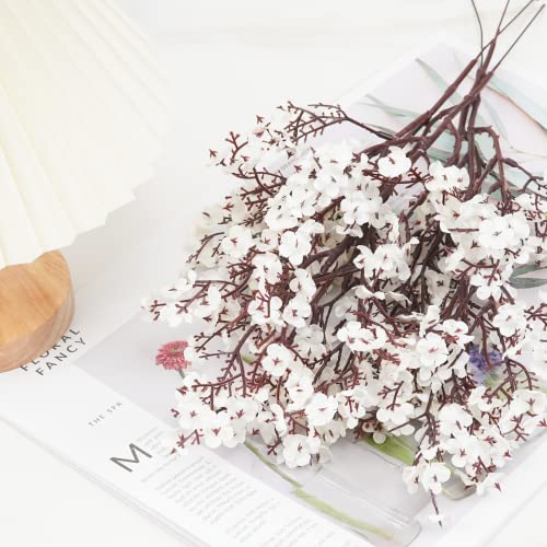 Houele Baby's Breath Artificial Flowers - 10Pcs White Fake Gypsophila Plants Bouquets Real Touch Silk Flower For Wedding Party Floral Arrangement Diy Wreath Home Decoration #TOP2