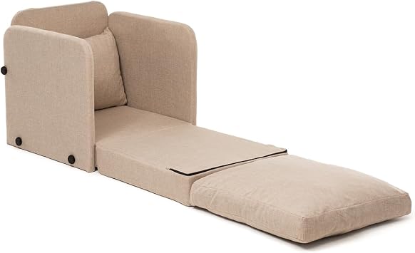 Pafu Saga Single Folding Bed Sofa Linen Cream