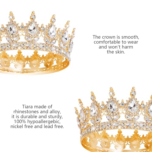 image for YOUlDIANZI Queen Crown Rhinestone Wedding Crowns and Tiaras for Women 