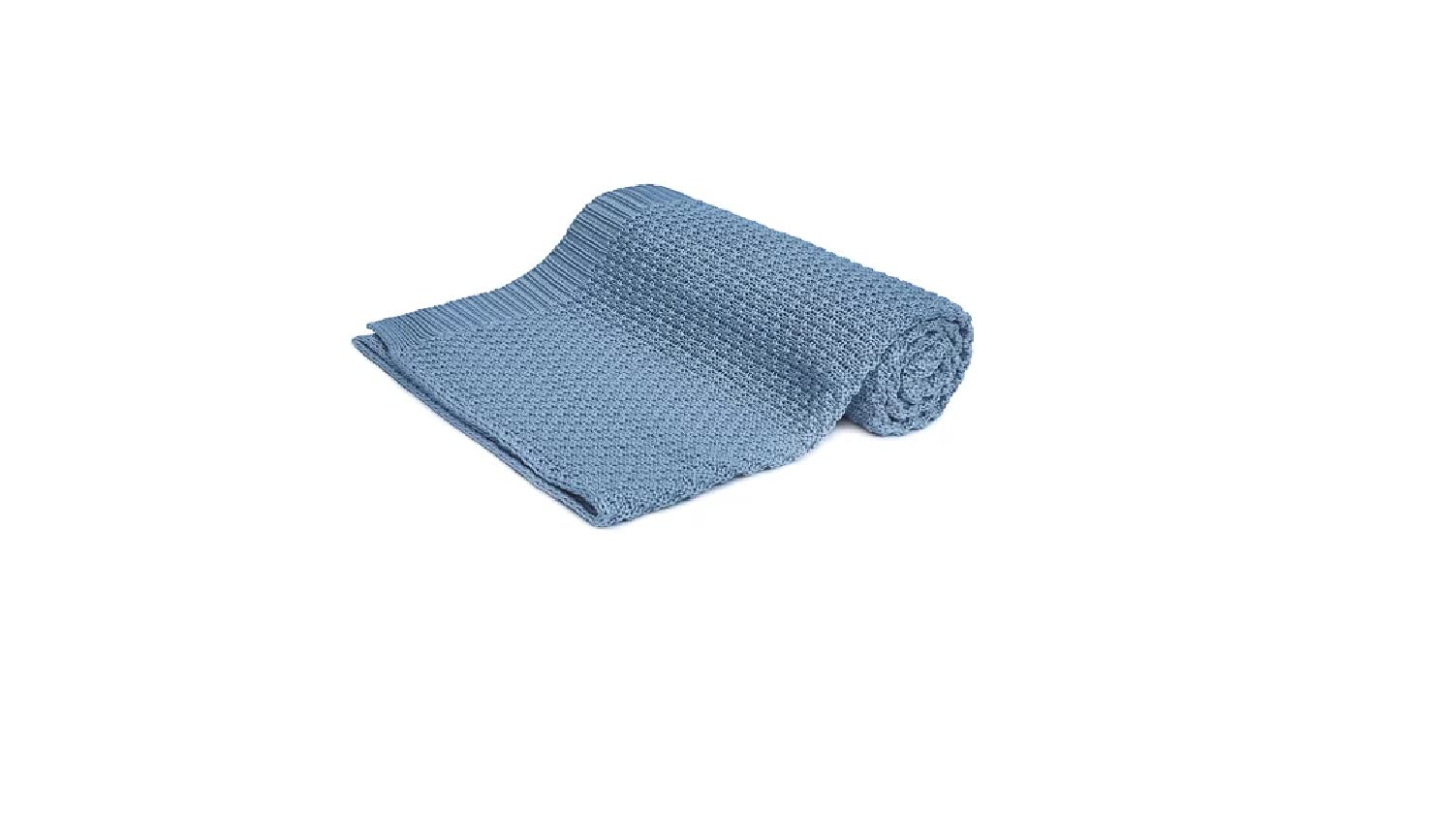 Bellochi Premium Manta de Bambu para Bebe - Acogedor Mantita para Chica o Chico - Suave Aireado Verano Manta Bebe Recien Nacido - Hecha a Mano - 100x80 cm - Blue Star