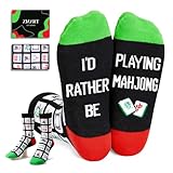 Zmart Mahjong Gifts for Mom Dad - Funny Mahjong Socks for Women Men, Mah Jongg Lover and Player, Mother Birthday Gifts