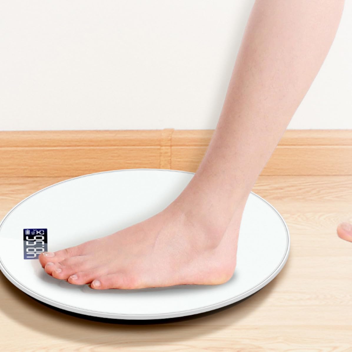 Digitale Körperwaage Weiß 180kg, mit LED Anzeige für Zuhause