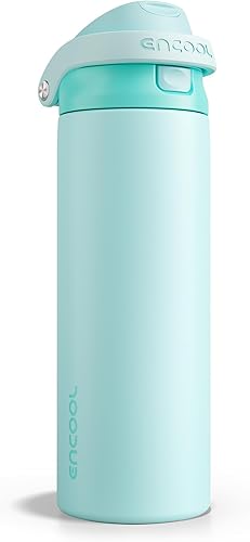 Miniatura 12 de ENCOOL - Botella aislante para agua, acero inoxidable con pajilla, mantiene el frío, tapa abatible de un solo toque, sin Bisfenol A, a prueba de