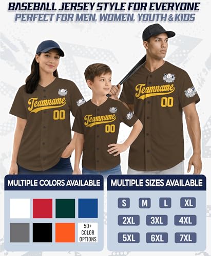 Camiseta de béisbol personalizada para hombres, mujeres, jóvenes y niños con nombre, número y logo de equipo miniatura 5