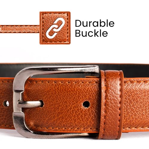 CIMONI® Premium Vegan Leather Belt for Men Jeans & Pants Wear Classic Design Texture Formal & Casual Leatherette Waist Belt4