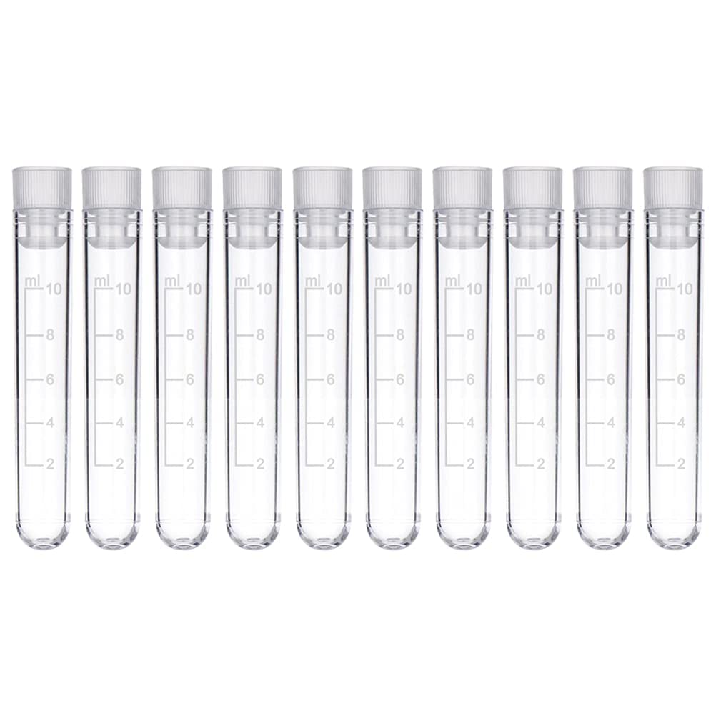 QUNINE 50 Uds. 10ml Laboratorios de plástico Tubos de ensayo congelados Vial Sello contenedores de Muestra