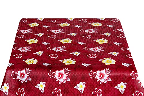 Image of The Furnishing Tree Waterproof Square Shaped Upto 6 Seater Printed Dining Table Cover Size 72x72 inches with White Border Lace