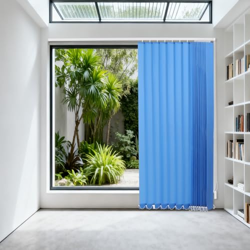 Persianas verticales para frenar el sol: cortinas correderas opacas azules de 180x200 cm 4