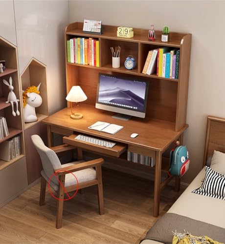 Ergonomiczne biurko do biura domowego, kompaktowy stół do nauki do sypialni i gier komputerowych, 140 cm, orzech, biurko komputerowe do małych przestrzeni, stylowa stacja robocza do pisania dla