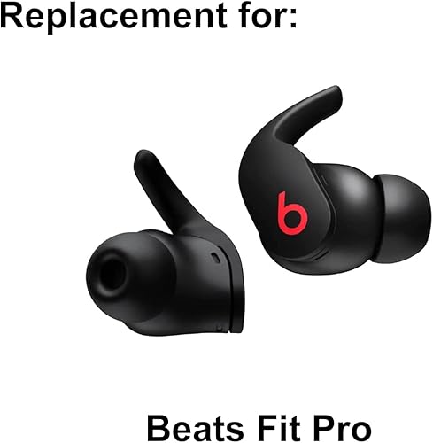 Miniatura 6 de Juego de 6 pares de almohadillas de silicona de repuesto para auriculares Beats Fit Pro Buds, auriculares inalámbricos en estuche (negro)