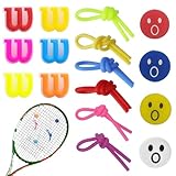 SNONESIY 16Pcs Tennis Dämpfer Lustig Vibrationsdämpfer Tennisschläger Dämpfer Tennisschläger Silikon Tennis Vibrationsdämpfer Buchstaben Emoji Tennisschläger Knoten Effiziente Stoßdämpfung