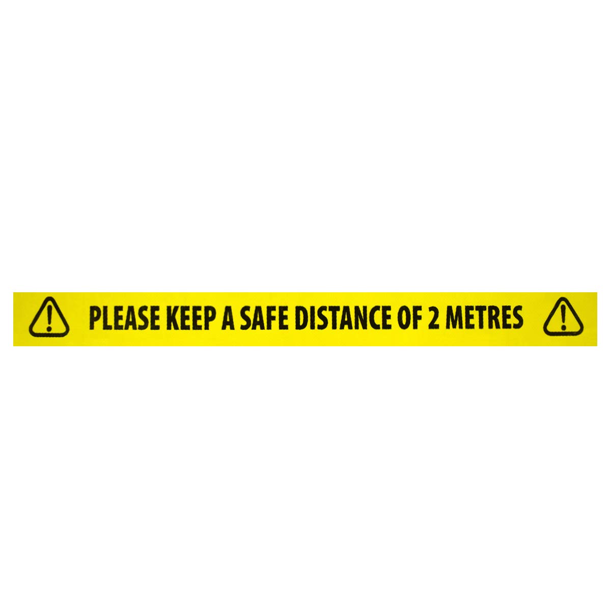 Triplast 'Please Keep A Safe Distance of 2 Metres' Warning Floor Tape | Strong Vinyl Yellow Tape
