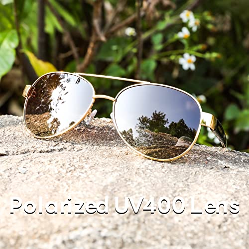 Image of FEISEDY Classic Aviator Sunglasses for Women Pilot Polarized Sunglasses Men UV400 Protection for Driving Fishing Golf B4109
