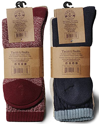Yacht & Smith 6 Pairs Womens Scrunched Slouch Socks, Cotton Boot Socks Bulk Pack2