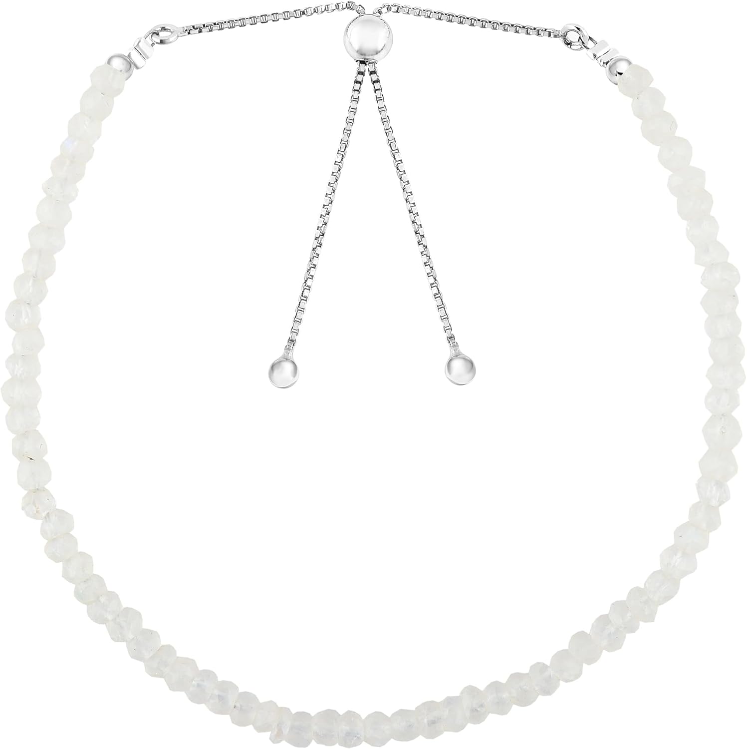 Natural Gemstones Beaded Bolo Bracelets, Assorted Beads Stones, Handmade Boho Hypoallergenic Jewelry for Women, Chakra Healing Crystals, Silver Adjustable Chain-6+4inch