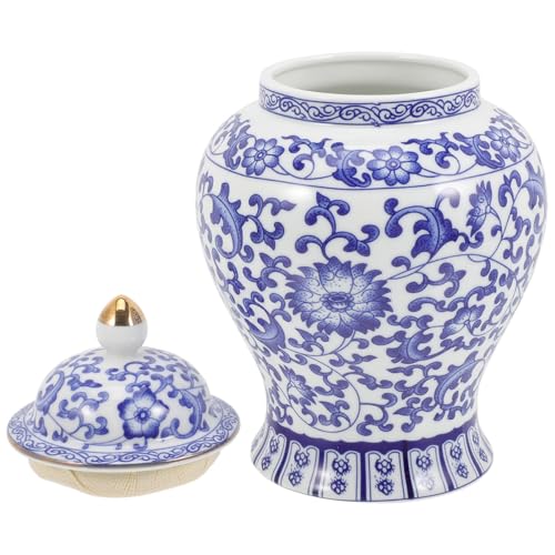 OSALADI Tarro de Cerámica Azul de 1300 Ml para Almacenamiento de Té, Recipiente Hermético Multifunción para Cocina, Bote Vintage Estilo Chino para Hojas Sueltas y Alimentos