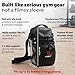 FBT Fobent magnetic gym bag for metal gym racks — 3 N52 magnets, full non-slip back, touchscreen phone pocket + bottle section; compact magnetic gym water bottle bag for lifting & training