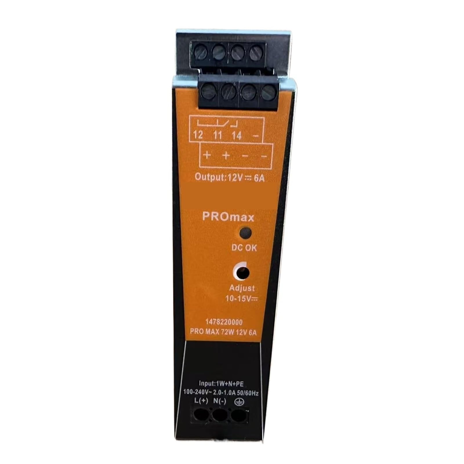 Alimentation à découpage sur rail DIN 12V 6A 72W pour l'automatisation de vos machines