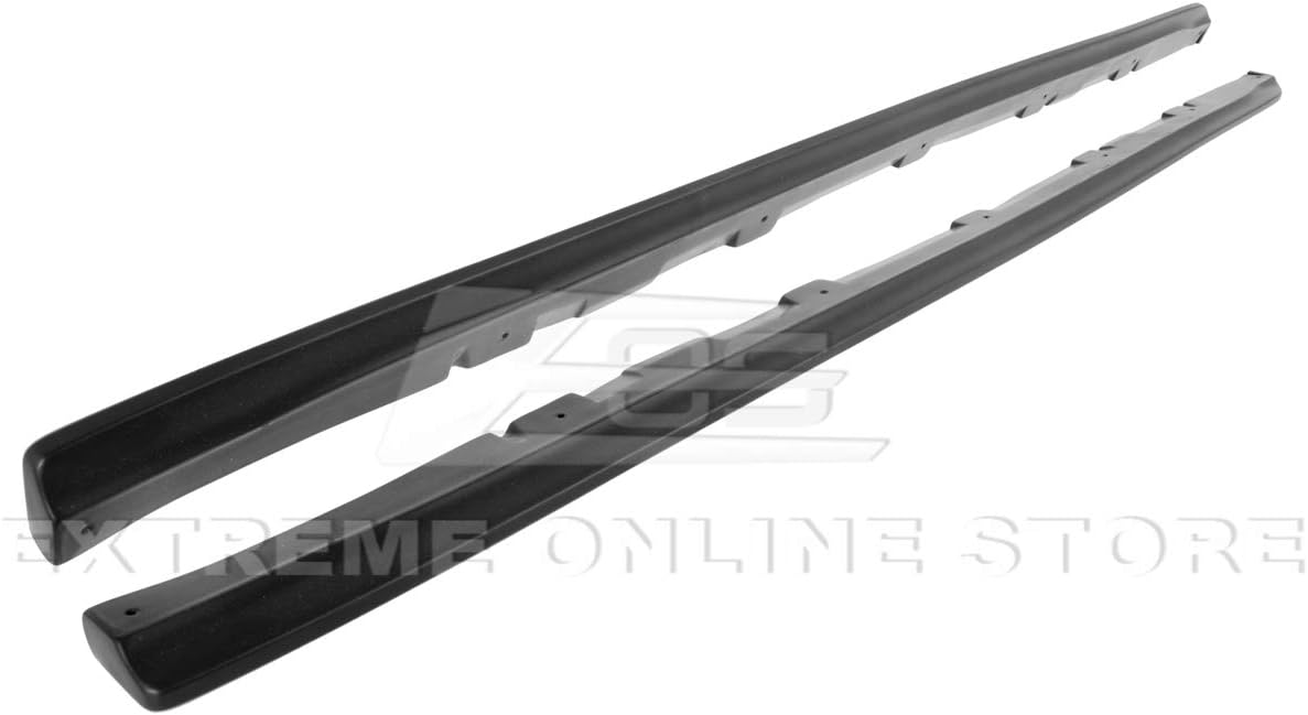 Replacement for 2015-2021 Subaru WRX STi | JDM CS Style Side Skirt Rocker Panels Extension Pair (Polyurethane - Unpainted Black)