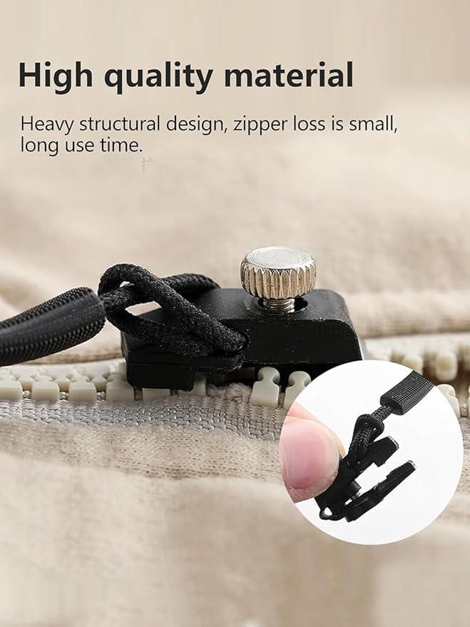 Image of FLIZZOW Zipper Pull Upgraded 10 PCS, Universal Zipper Puller Replacement Premium Zipper Tab Tags Cord Extension Fixer for Luggage, Backpacks, Jackets, Coat, Purses, Handbag, Purse, Boots, Pants, Tent (10)