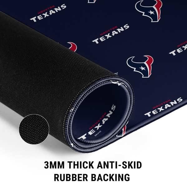 Skinit Extra Large Gaming Mouse Pad - Officially Licensed NFL Houston Texans Blitz Series Design with Stitched Edges, Waterproof, Non-Slip Rubber Base, Desk Mat for Keyboard & Mouse