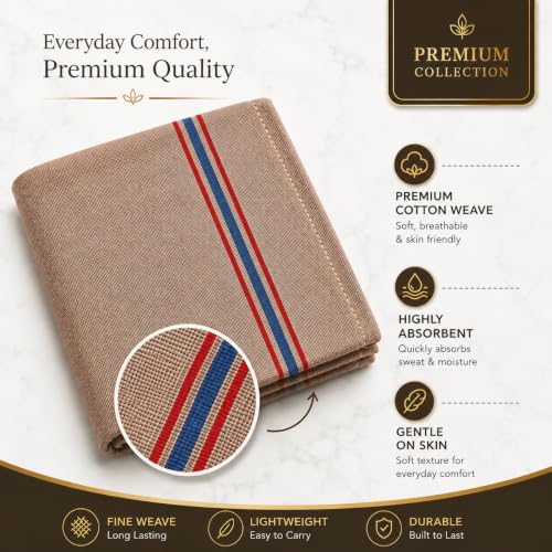 Image of Handloom Cotton Handkerchief, Multicolor, 18x18 Inch, Soft and Breathable, Reusable, Pack of 12
