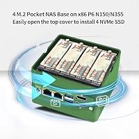 ROUAFWIT 4-Bay NAS Pocket Mini PC X86-P6, N355 (Upgraded N305) Micro Compputer, 2X 2.5GbE i226-v, Dual 4K Display, 2 USB3.2 10Gbps for Firewall Appliance, DDR5 16G RAM 128G SSD – Ansicht 5
