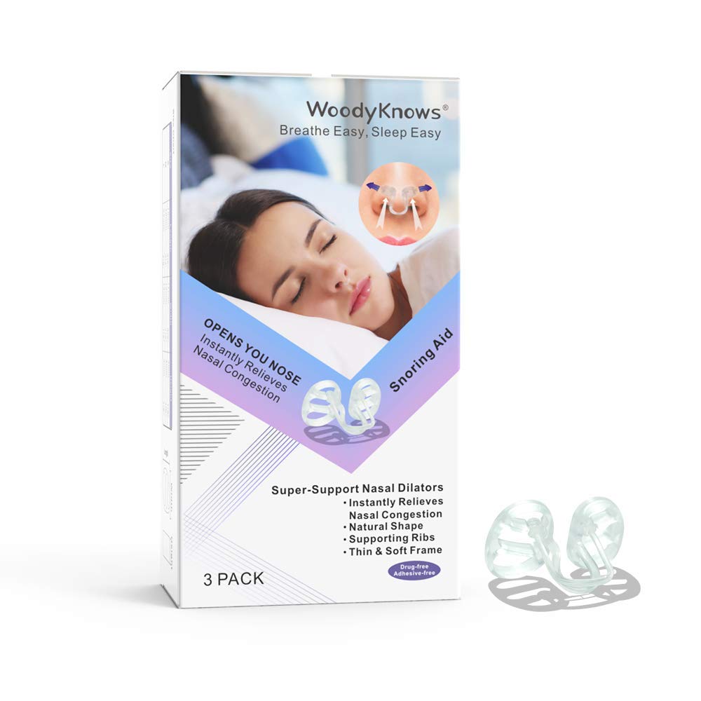 WoodyKnows Anti Snore Nasal Dilators, Super-Support Model, Snoring & Congestion Relief Inner Nose Strips, Mouth Breathing Stopper, Breathe & Sleep Right Aid Devices, Enhanced Expansion