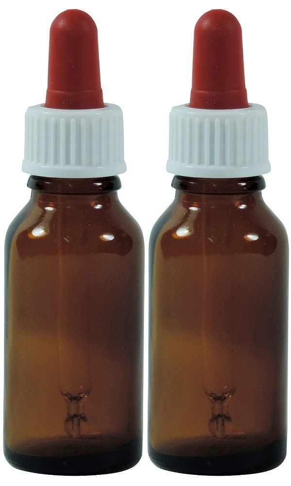 Viva-Haushaltswaren 2 Brown Glass Apothecary Bottles, Glass, brown, 20 ml