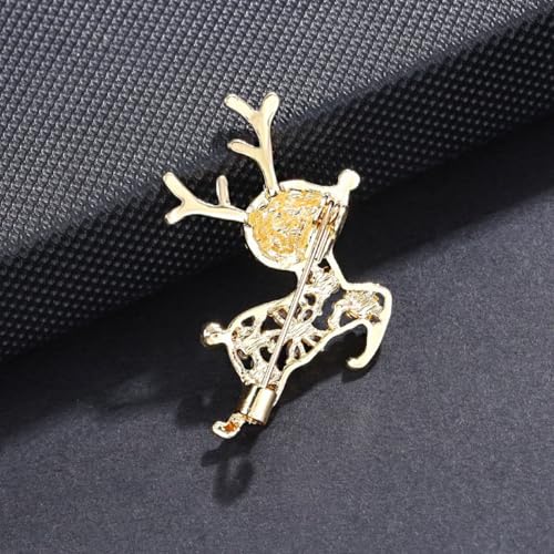 Image of Enamel Brooch Pin For Women Men, Vintage American Flag Crystal Lapel Pin, Christmas Brooch Suit Dress Clips Accessory Gift
