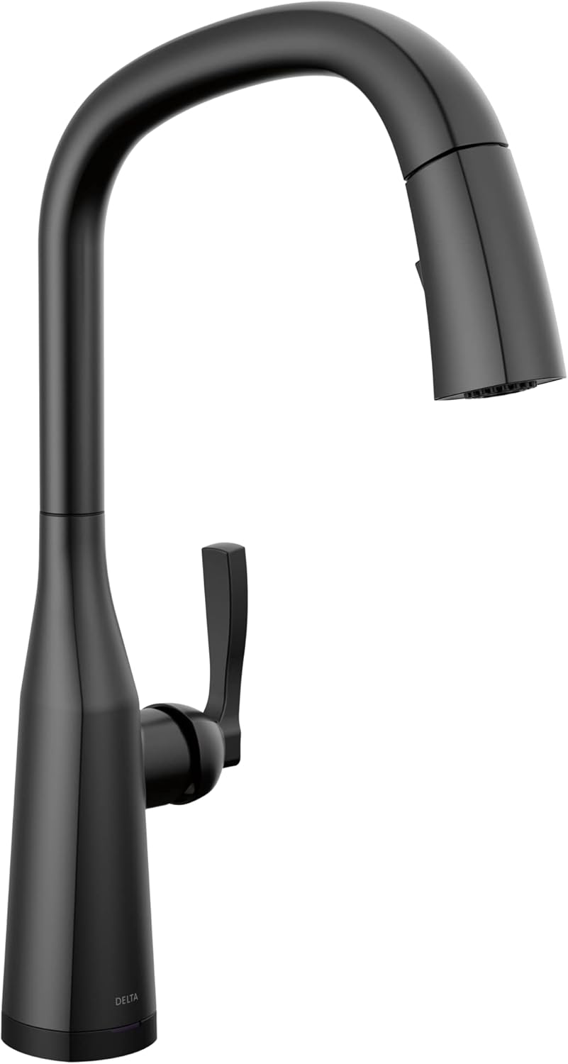 Delta Faucet Stryke Matte Black Kitchen Faucet Touch, Touch Kitchen Faucets with Pull Down